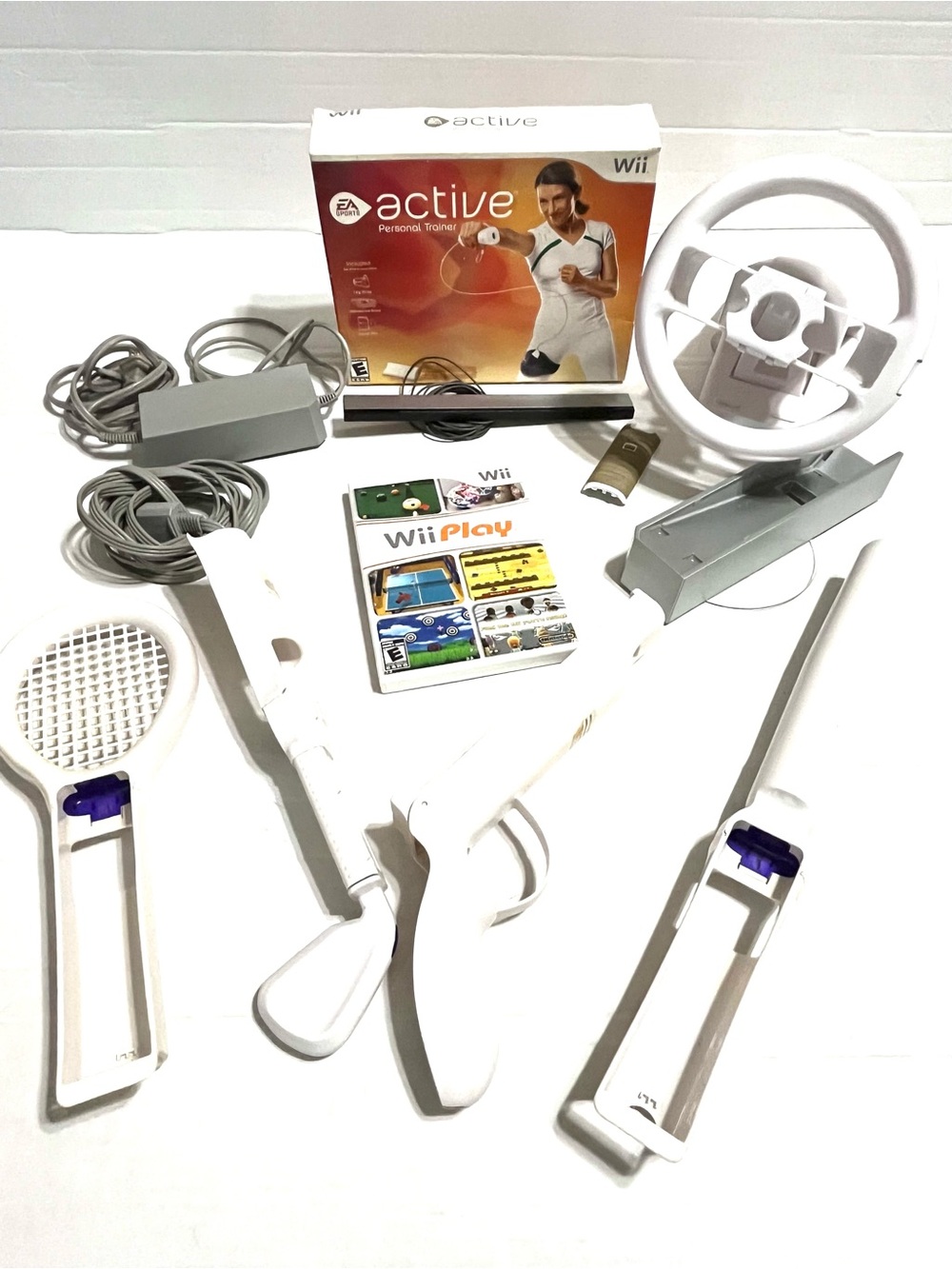 Nintendo White Motion Controller & Active Accessory Bundle